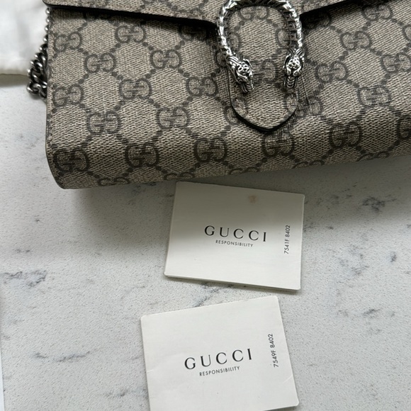 Brown Gucci GG Supreme Dionysus Chain Wallet Crossbody Bag. 100% authentic - Picture 6 of 11